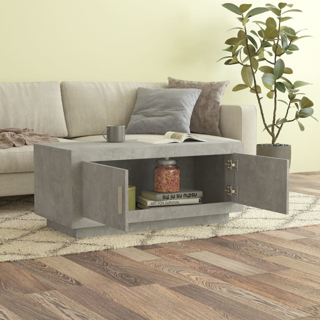 Tavolino Salotto Grigio Cemento 102x50x45 cm Legno Compensato - homemem39