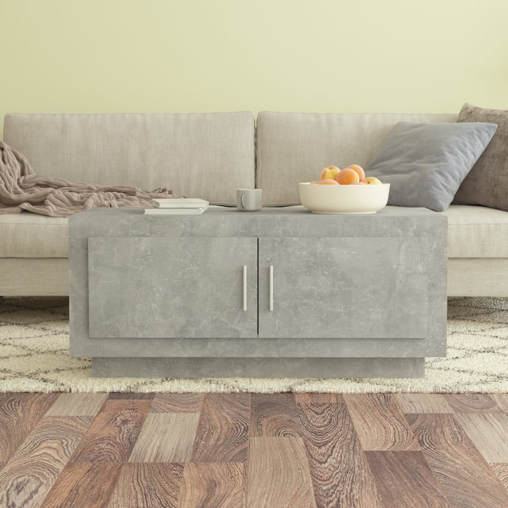 Tavolino Salotto Grigio Cemento 102x50x45 cm Legno Compensato - homemem39