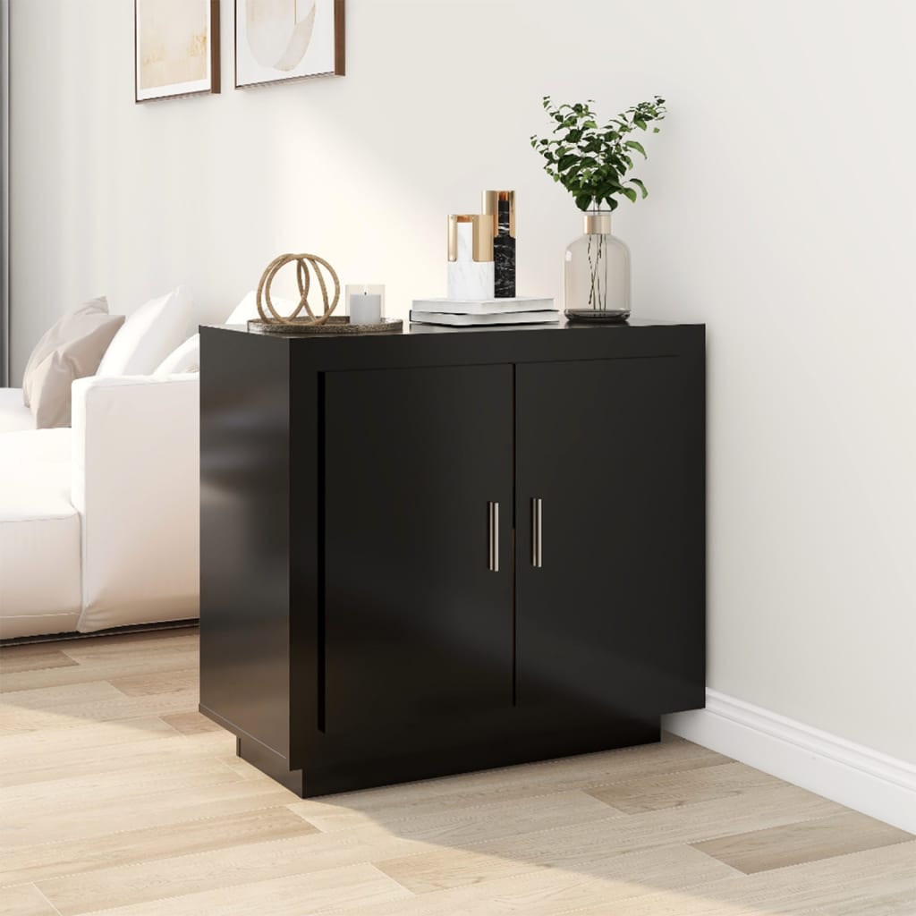 Credenza Nera 80x40x75 cm in Legno Compensato - homemem39