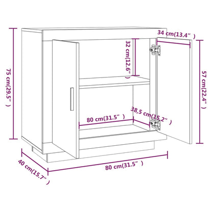 Credenza Rovere Sonoma 80x40x75 cm in Legno Compensato - homemem39