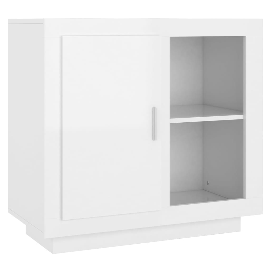 Credenza Bianco Lucido 80x40x75 cm - homemem39