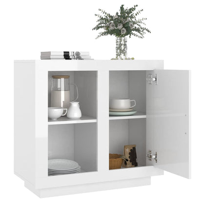 Credenza Bianco Lucido 80x40x75 cm - homemem39