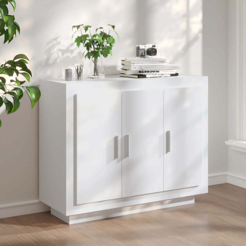 Credenza Bianca 92x35x75 cm in Legno Multistrato - homemem39