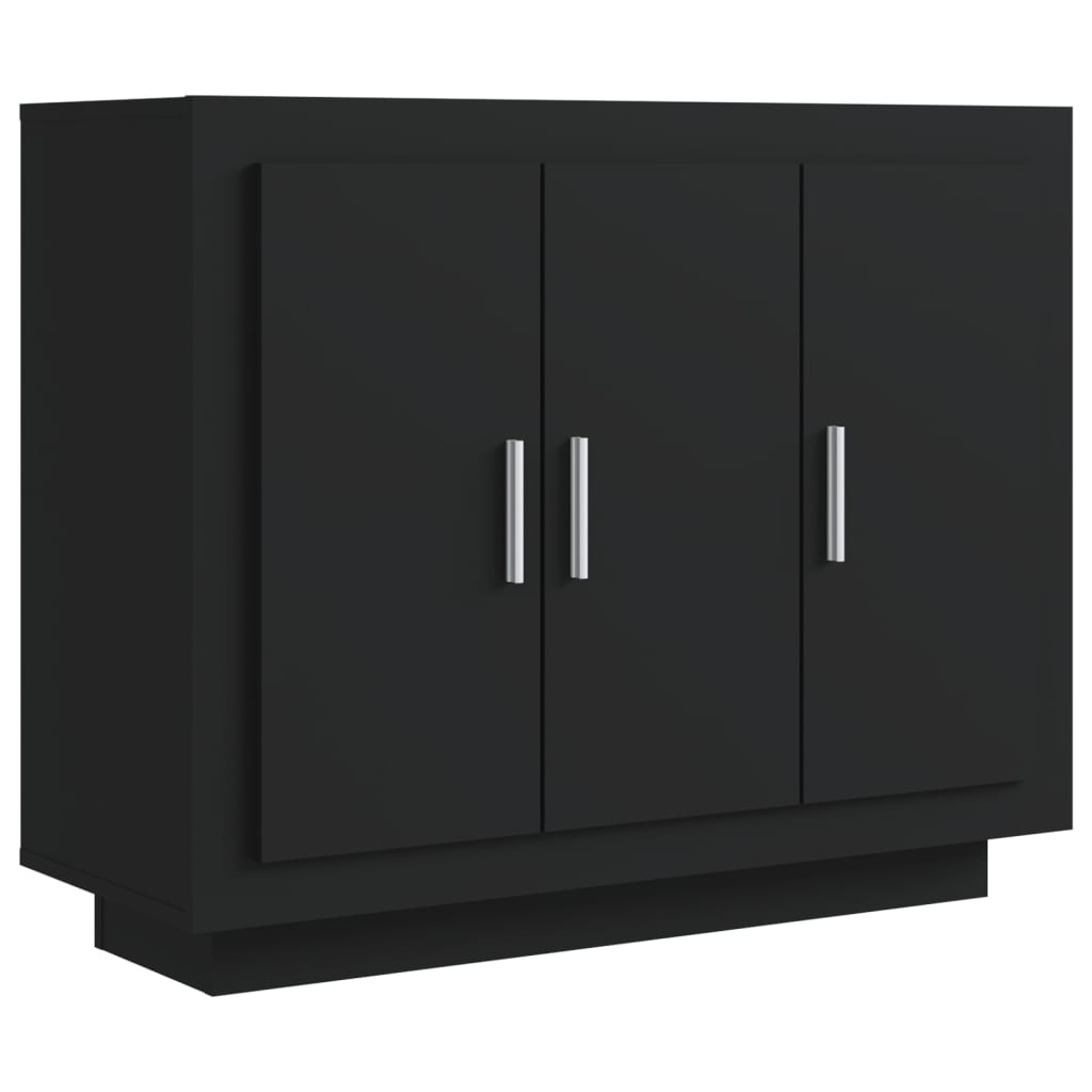 Credenza Nera 92x35x75 cm in Legno Multistrato - homemem39