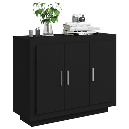 Credenza Nera 92x35x75 cm in Legno Multistrato - homemem39