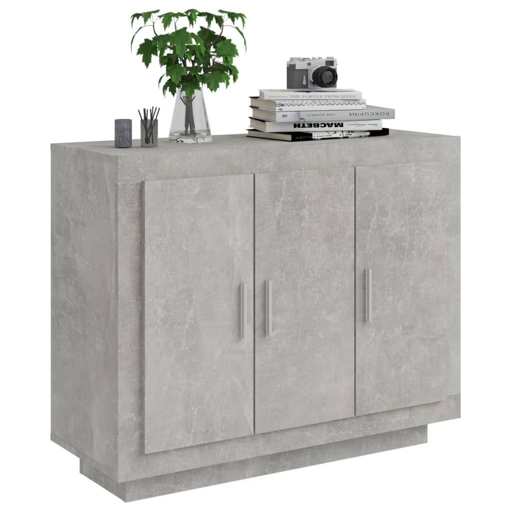 Credenza Grigio Cemento 92x35x75 cm in Legno Multistrato - homemem39