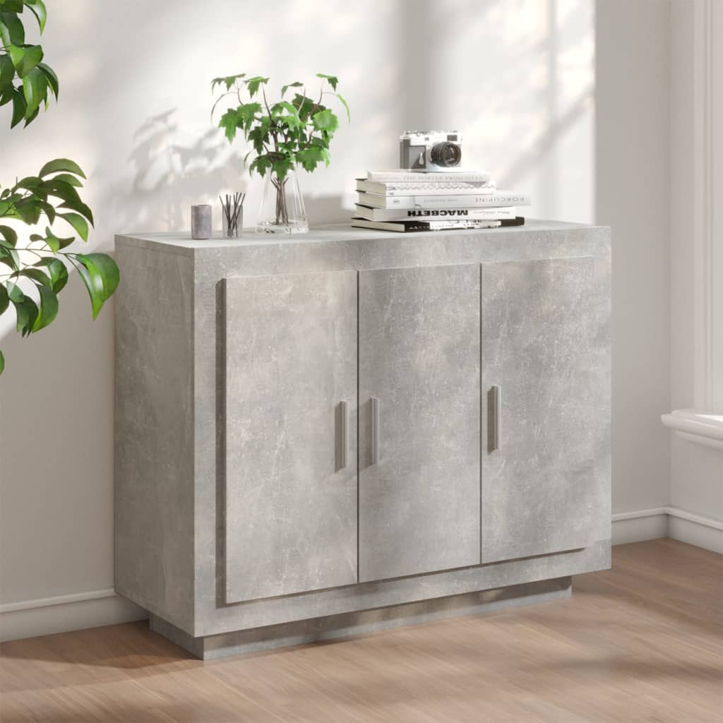 Credenza Grigio Cemento 92x35x75 cm in Legno Multistrato - homemem39