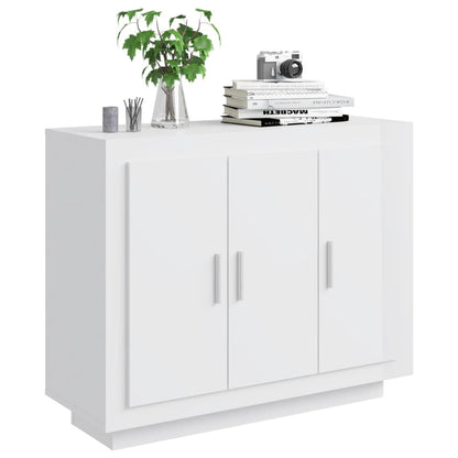 Credenza Bianco Lucido 92x35x75 cm in Legno Compensato - homemem39