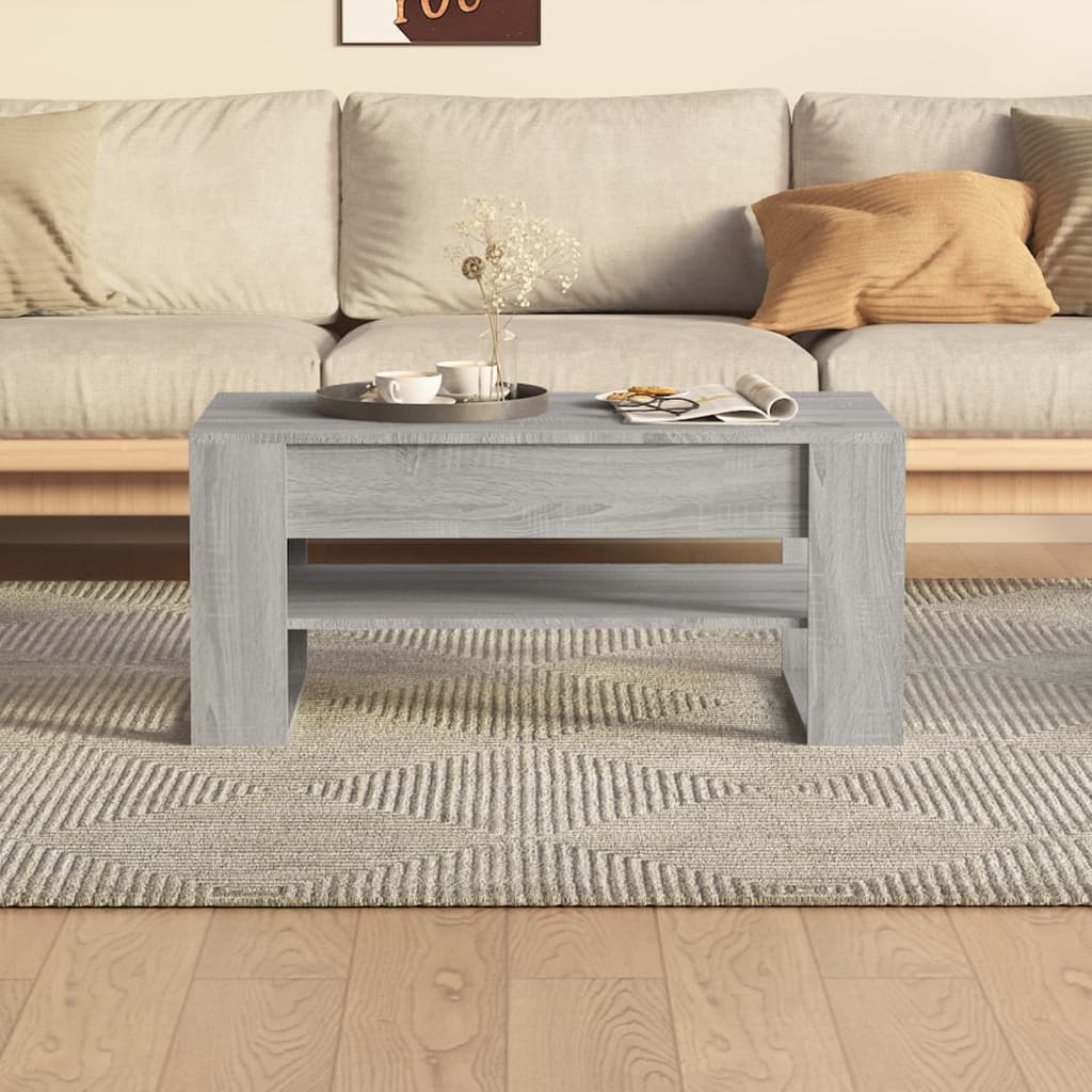 Tavolino da Salotto Grigio Sonoma 102x55x45cm Legno Multistrato - homemem39