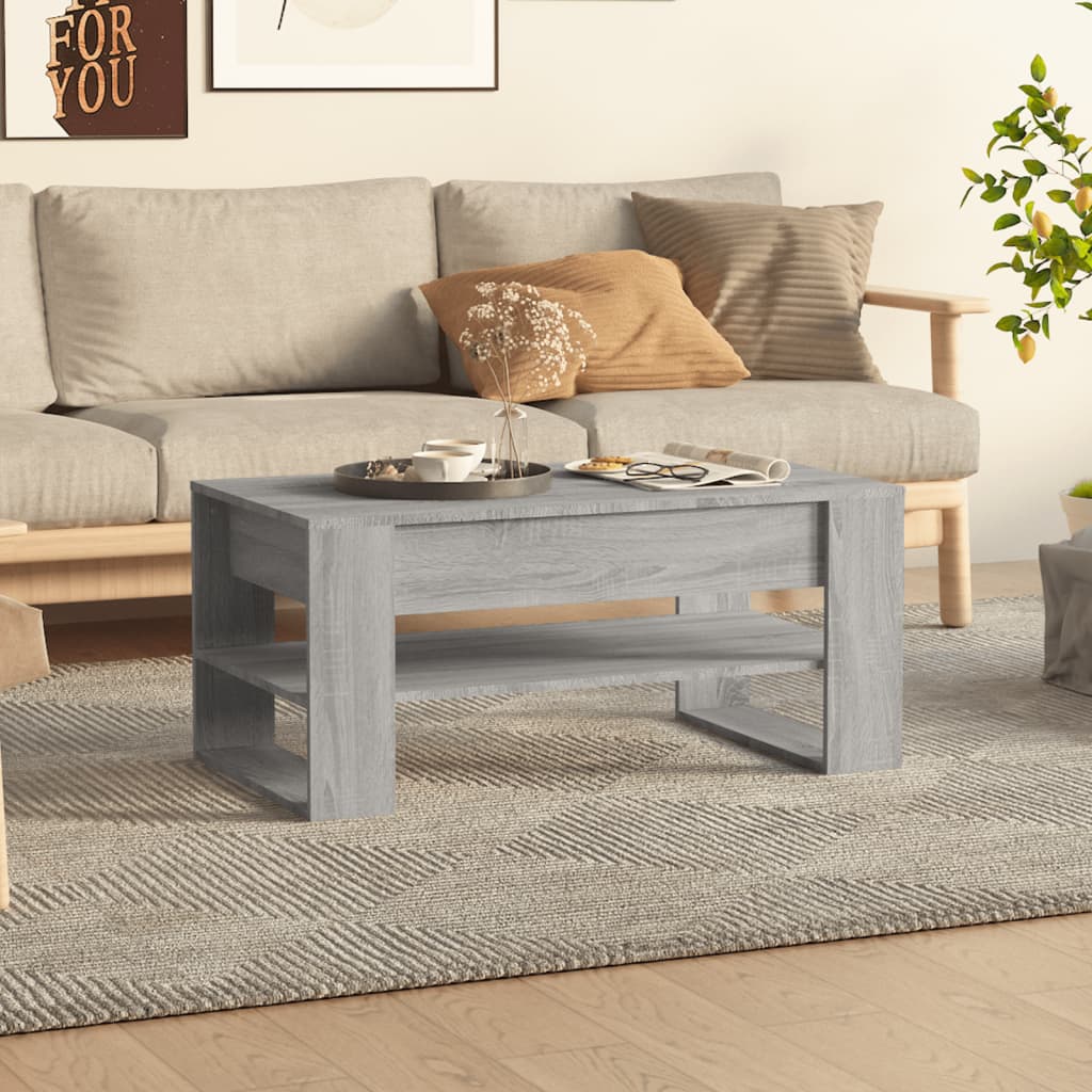 Tavolino da Salotto Grigio Sonoma 102x55x45cm Legno Multistrato - homemem39