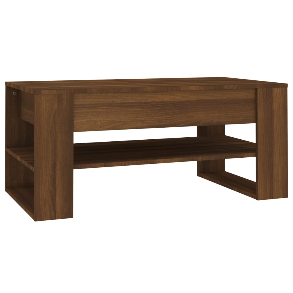 Tavolino da Caffè Rovere Marrone 102x55x45 cm Legno Multistrato - homemem39