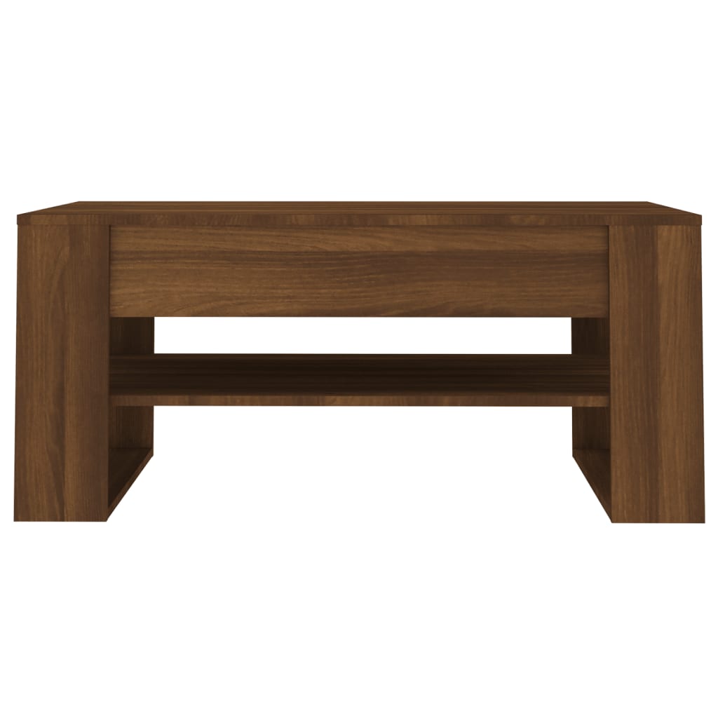 Tavolino da Caffè Rovere Marrone 102x55x45 cm Legno Multistrato - homemem39