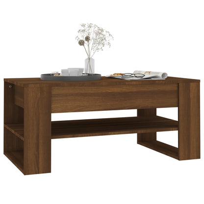 Tavolino da Caffè Rovere Marrone 102x55x45 cm Legno Multistrato - homemem39