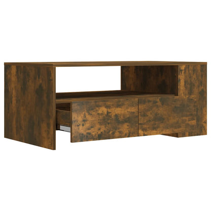 Tavolino da Salotto Rovere Fumo 102x55x42 cm Legno Multistrato - homemem39