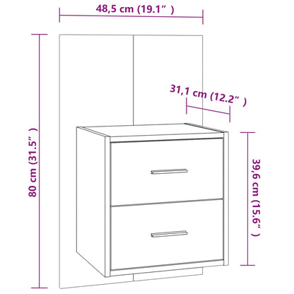 Comodini a Muro 2 pz Grigio Sonoma - homemem39