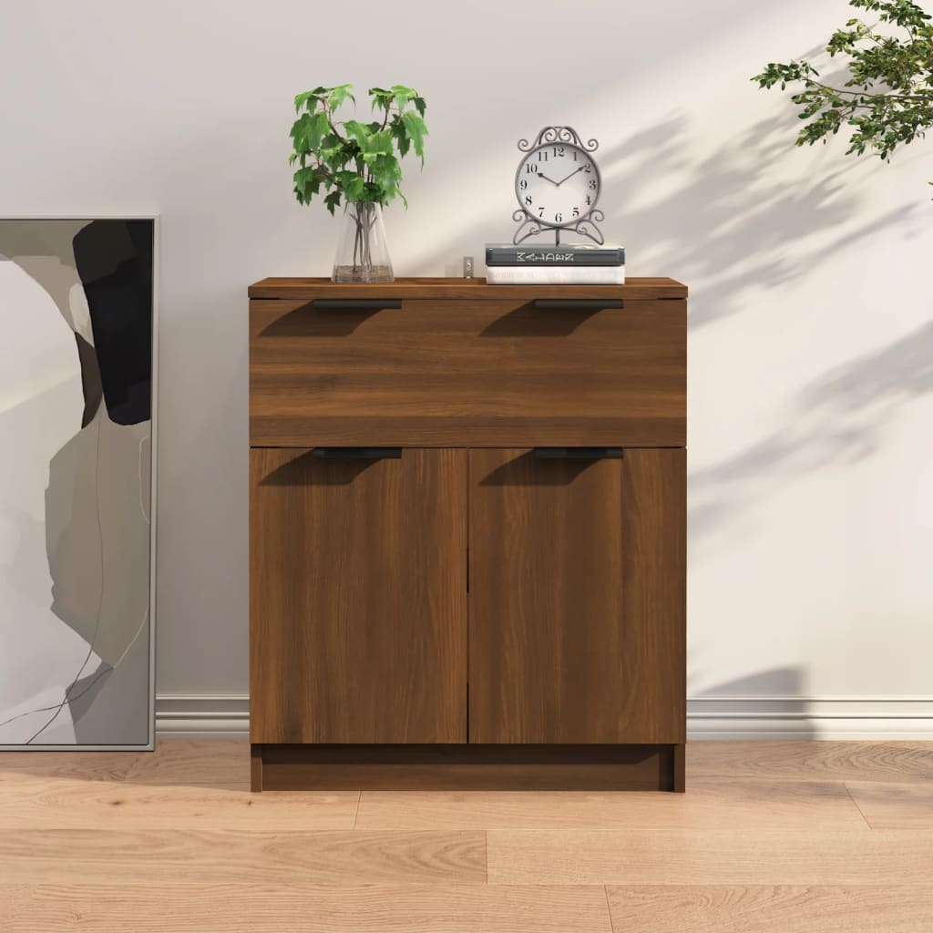 Credenza Rovere Marrone 60x30x70 cm in Legno Multistrato - homemem39