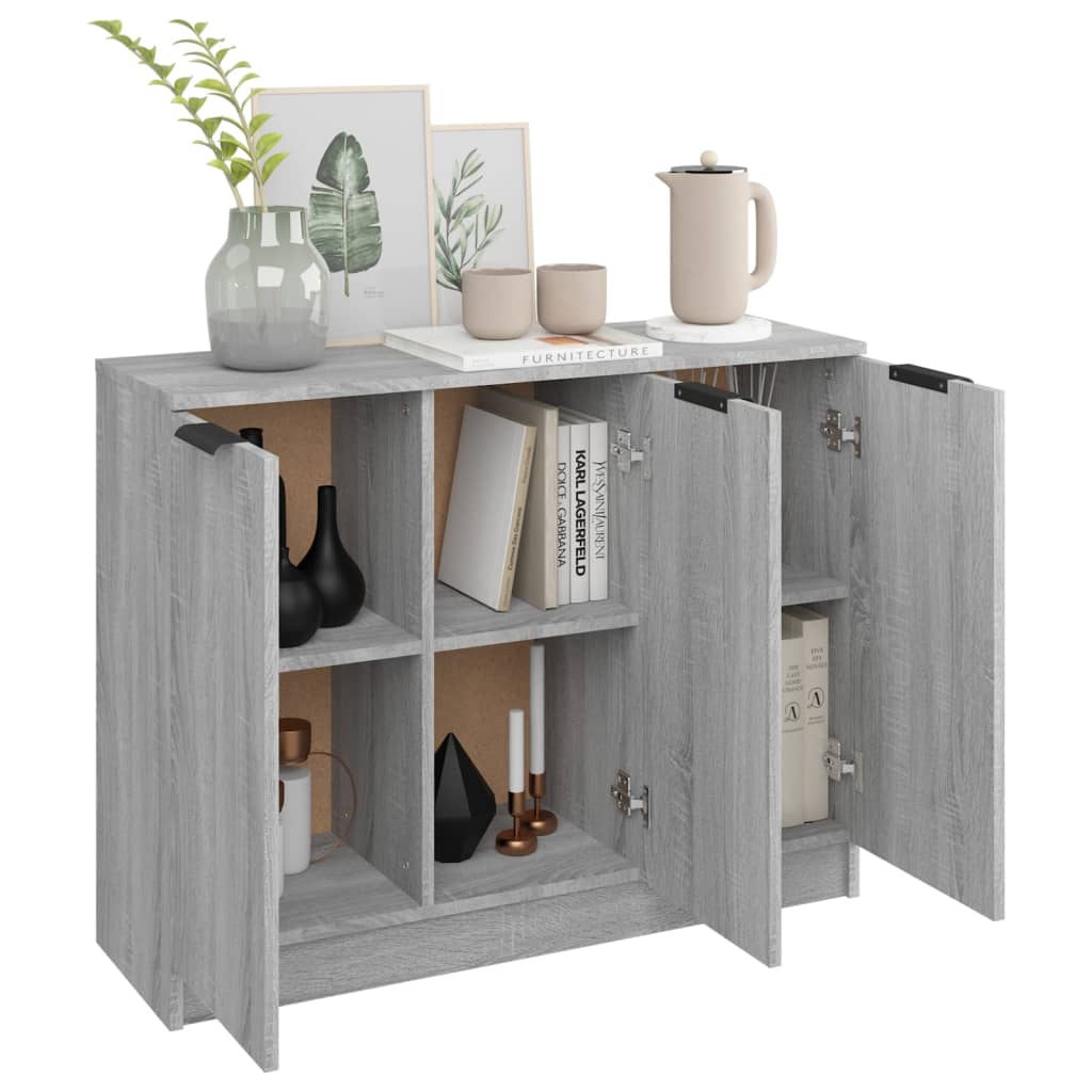 Credenza Grigio Sonoma 90,5x30x70 cm in Legno Multistrato - homemem39