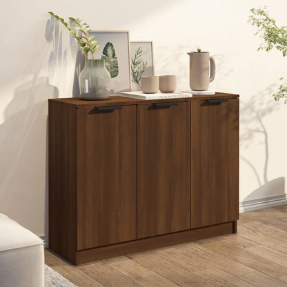 Credenza Rovere Marrone 90,5x30x70 cm in Legno Multistrato - homemem39