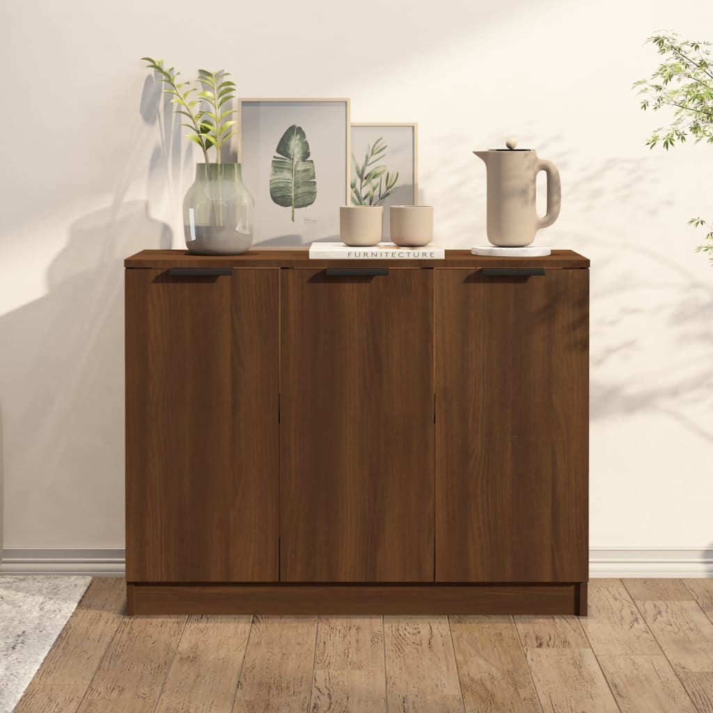 Credenza Rovere Marrone 90,5x30x70 cm in Legno Multistrato - homemem39