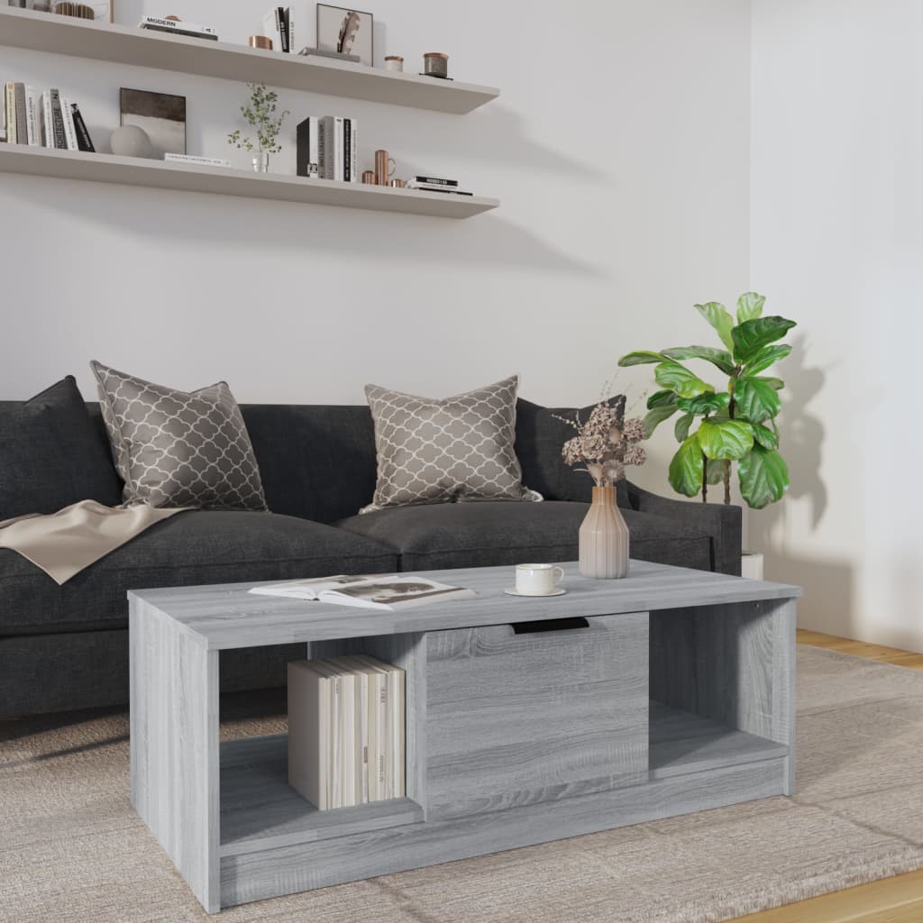 Tavolino da Salotto Grigio Sonoma 102x50x36cm Legno Multistrato - homemem39