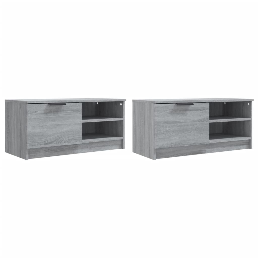 Mobili TV 2 pz Grigio Sonoma 80x35x36,5 cm in Legno Multistrato - homemem39