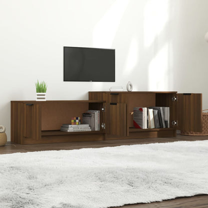 Mobile TV Rovere Marrone 158,5x36x45 cm in Legno Multistrato - homemem39