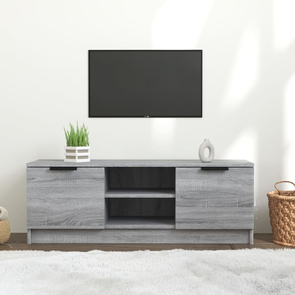 Mobile TV Grigio Sonoma 102x35x36,5 cm in Legno Multistrato - homemem39