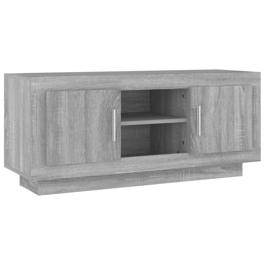 Mobile TV Grigio Sonoma 102x35x45 cm in Legno Multistrato - homemem39