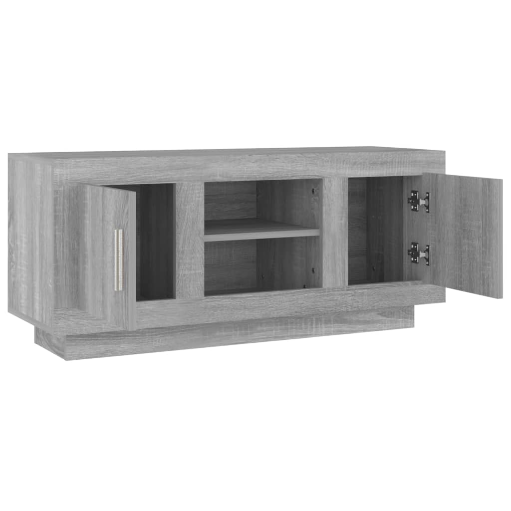 Mobile TV Grigio Sonoma 102x35x45 cm in Legno Multistrato - homemem39