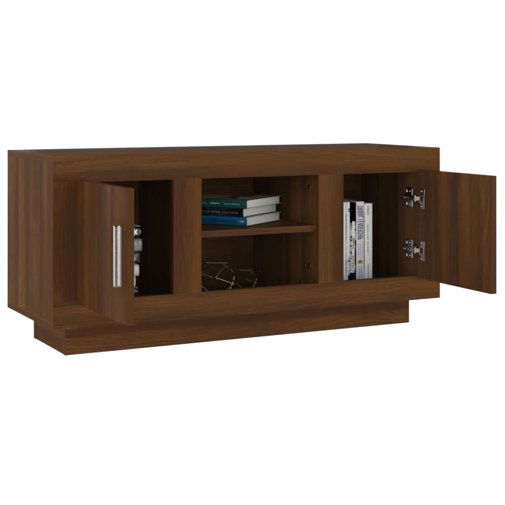 Mobile TV Rovere Marrone 102x35x45 cm in Legno Multistrato - homemem39