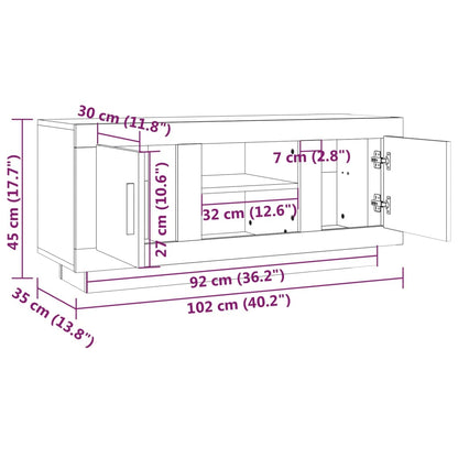 Mobile TV Rovere Marrone 102x35x45 cm in Legno Multistrato - homemem39