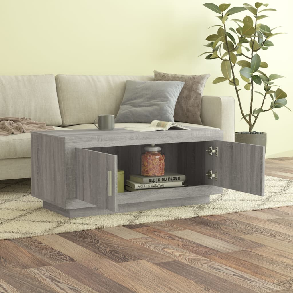 Tavolino da Salotto Grigio Sonoma 102x50x45cm Legno Multistrato - homemem39