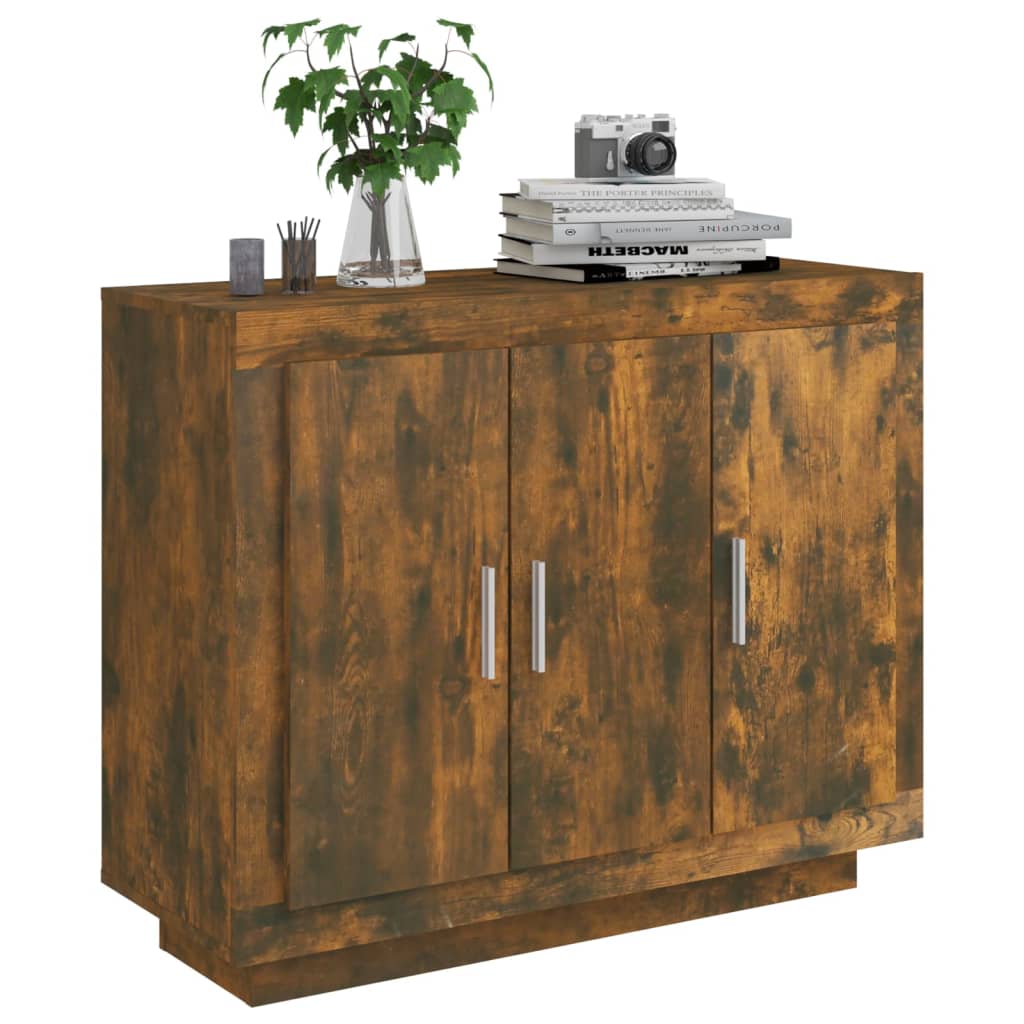 Credenza Rovere Fumo 92x35x75 cm in Legno Multistrato - homemem39