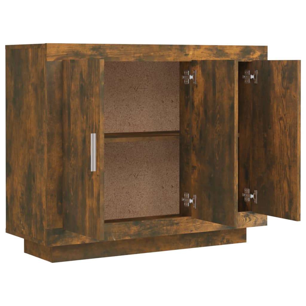 Credenza Rovere Fumo 92x35x75 cm in Legno Multistrato - homemem39