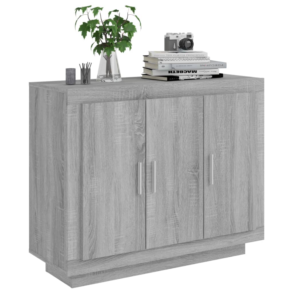 Credenza Grigio Sonoma 92x35x75 cm in Legno Multistrato - homemem39