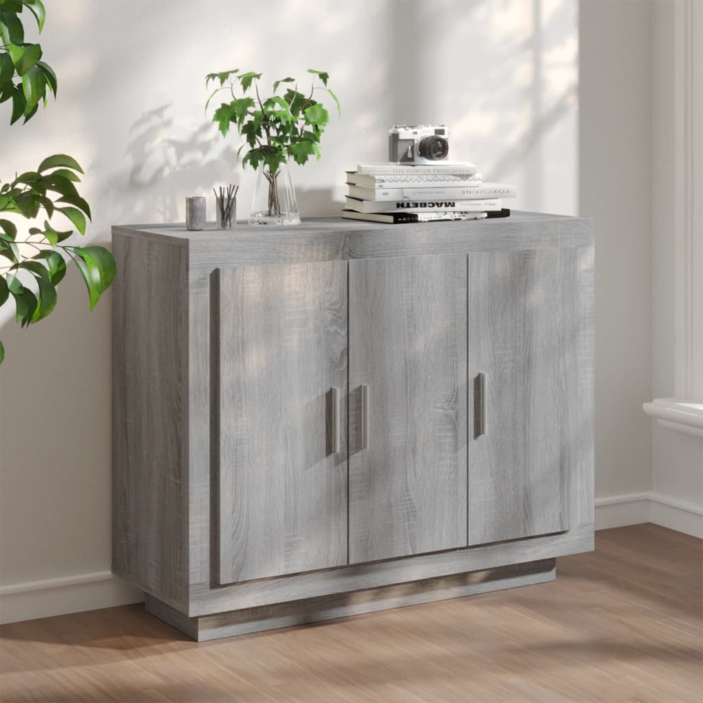 Credenza Grigio Sonoma 92x35x75 cm in Legno Multistrato - homemem39