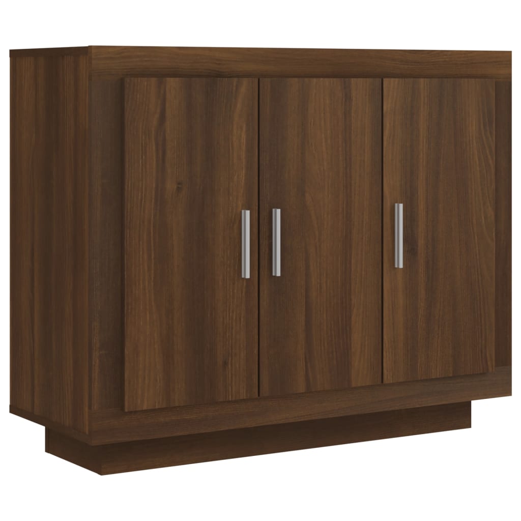 Credenza Rovere Marrone 92x35x75 cm in Legno Multistrato - homemem39