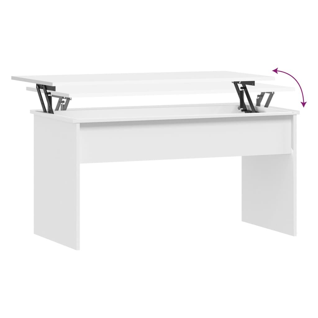 Tavolino da Salotto Bianco 102x50,5x52,5cm in Legno Multistrato - homemem39