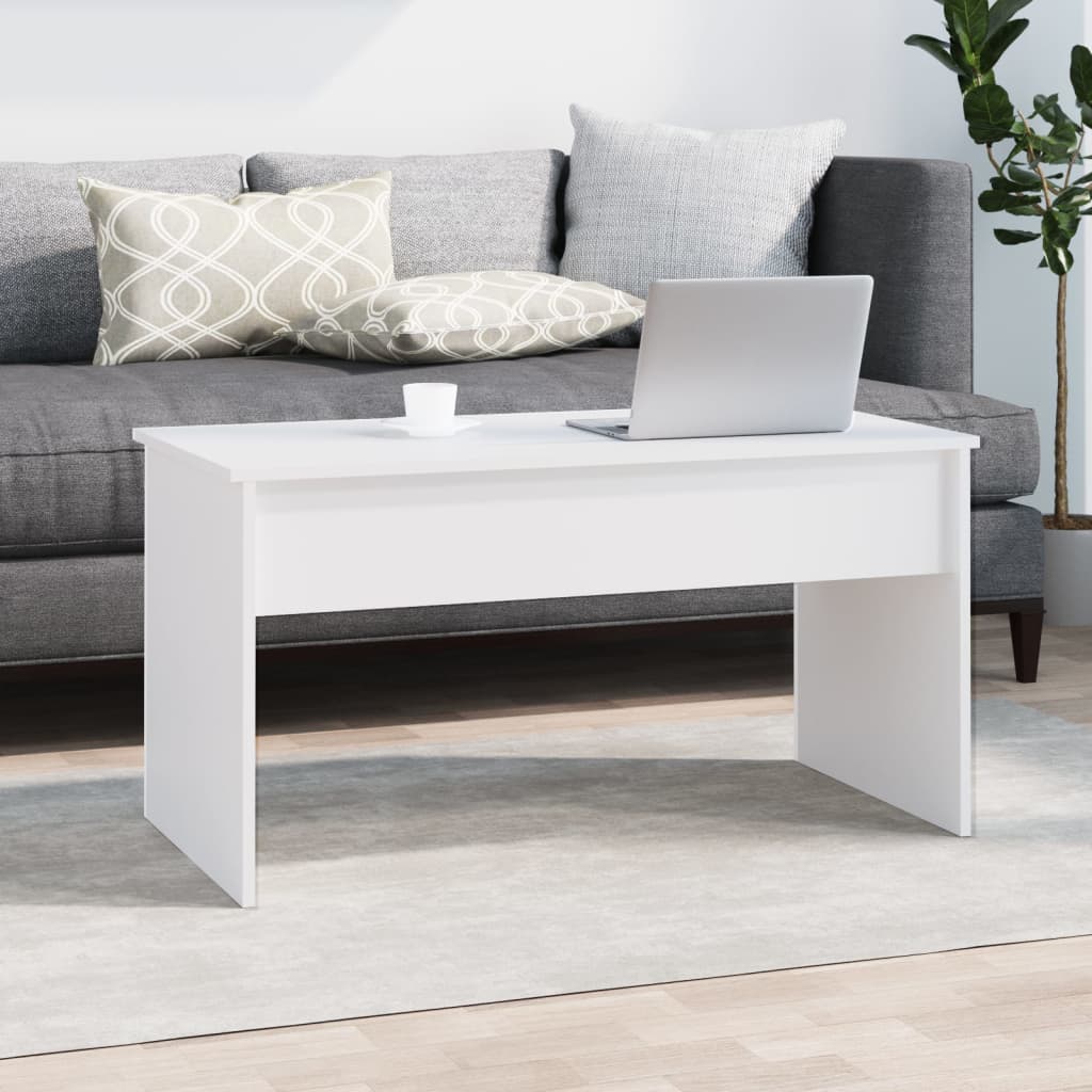 Tavolino da Salotto Bianco 102x50,5x52,5cm in Legno Multistrato - homemem39