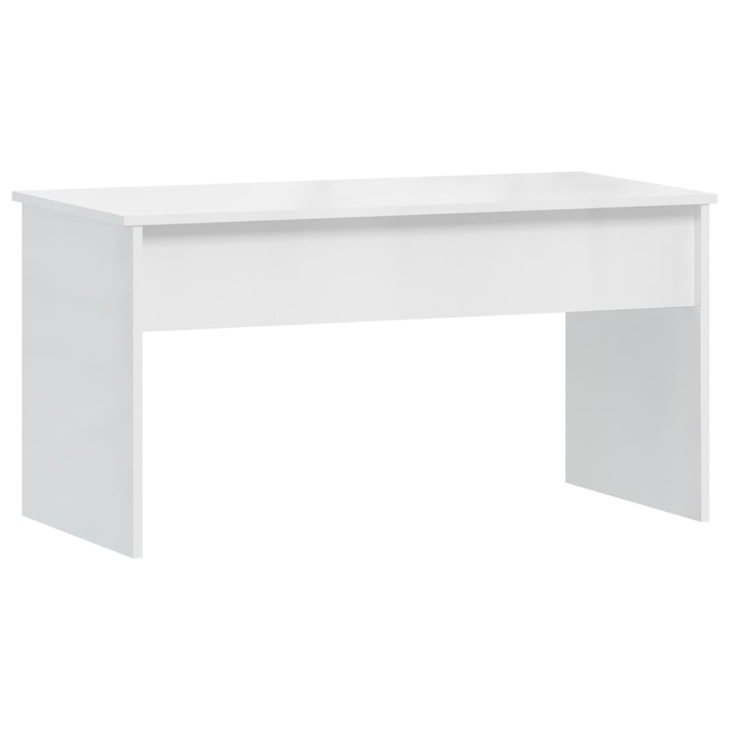 Tavolino Bianco Lucido 102x50,5x52,5 cm in Legno Multistrato - homemem39