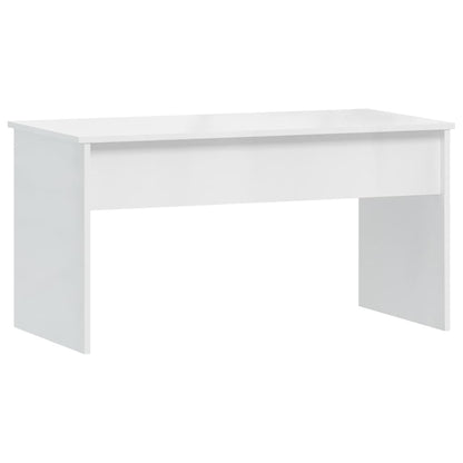 Tavolino Bianco Lucido 102x50,5x52,5 cm in Legno Multistrato - homemem39