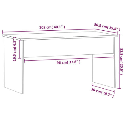 Tavolino Bianco Lucido 102x50,5x52,5 cm in Legno Multistrato - homemem39