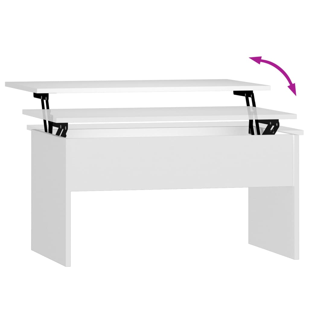 Tavolino da Salotto Bianco 80x50,5x41,5 cm Legno Multistrato - homemem39
