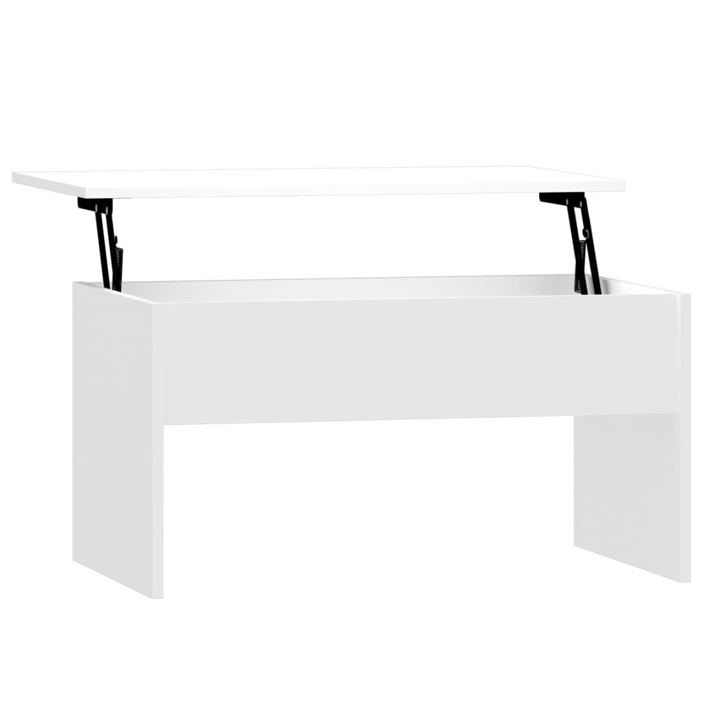 Tavolino Bianco Lucido 80x50,5x41,5 cm in Legno Multistrato - homemem39