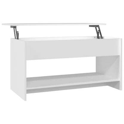 Tavolino da Salotto Bianco 102x50x52,5 cm in Legno Multistrato - homemem39