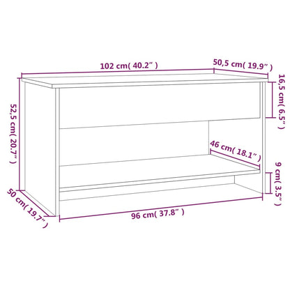 Tavolino Salotto Bianco Lucido 102x50x52,5 cm Legno Multistrato - homemem39