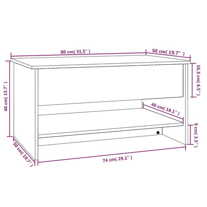 Tavolino da Salotto Nero 80x50x40 cm in Legno Multistrato - homemem39