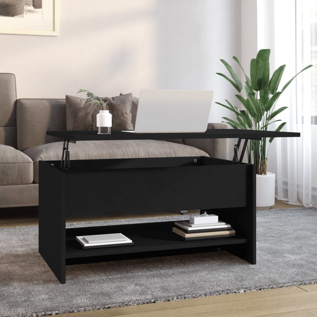 Tavolino da Salotto Nero 80x50x40 cm in Legno Multistrato - homemem39