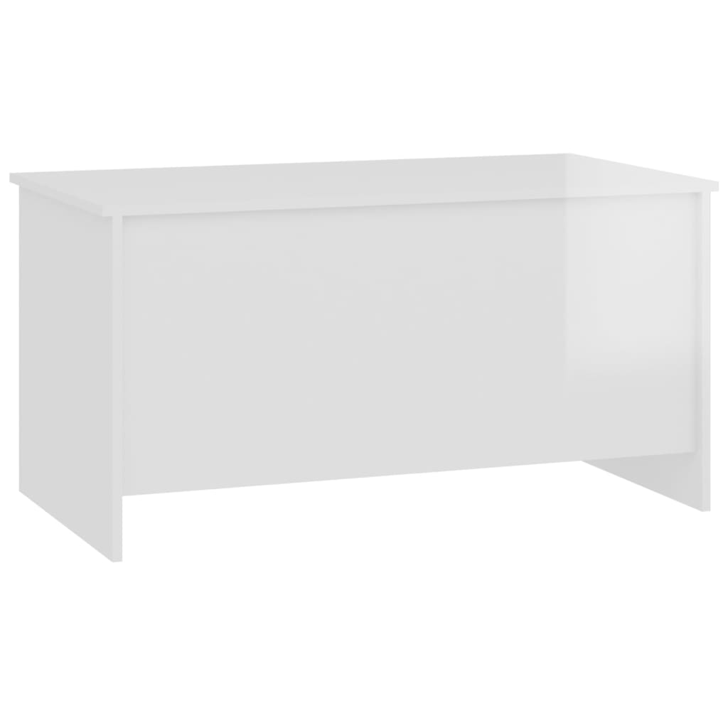 Tavolino Bianco Lucido 102x55,5x52,5 cm in Legno Multistrato - homemem39