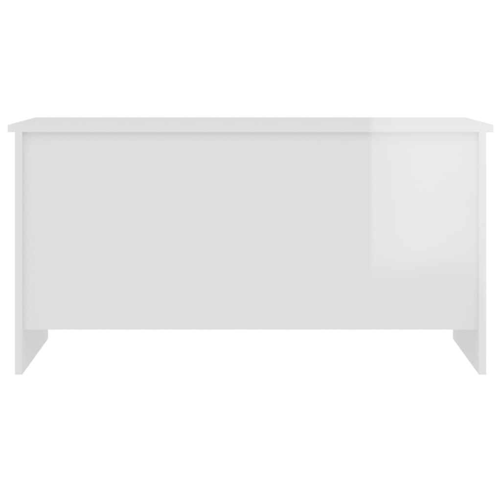 Tavolino Bianco Lucido 102x55,5x52,5 cm in Legno Multistrato - homemem39